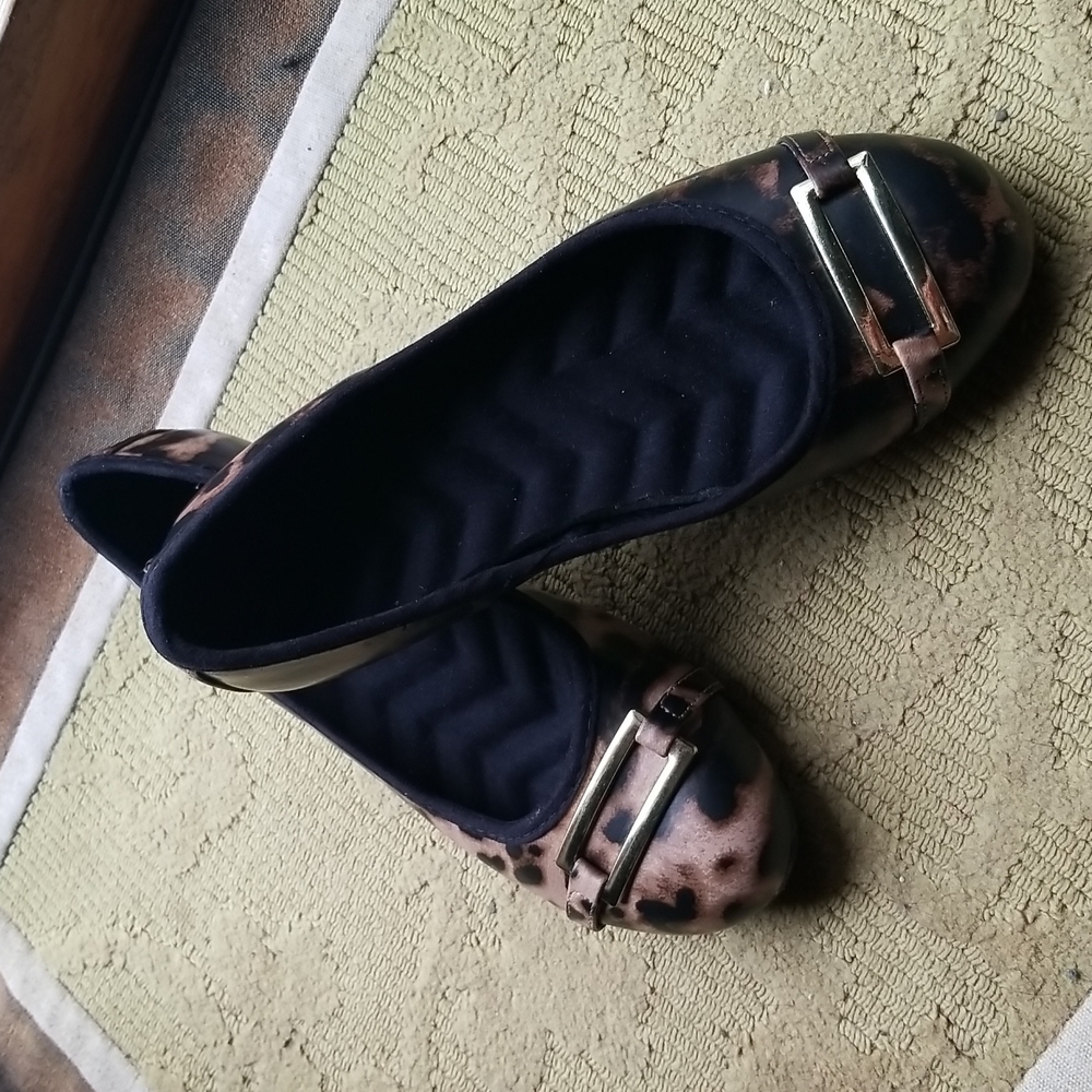 Animal Print Buckle Flats